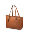 Women's leather 13" laptop workbag, tan