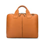 Leather 13" laptop briefcase, tan, front