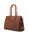 Ladies' leather 15" laptop handbag, tan, back