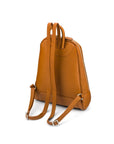 Ladies leather backpack, tan, rear view