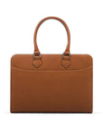 Ladies leather 13" laptop bag, tan, front