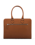 Ladies leather 13" laptop bag, tan, back