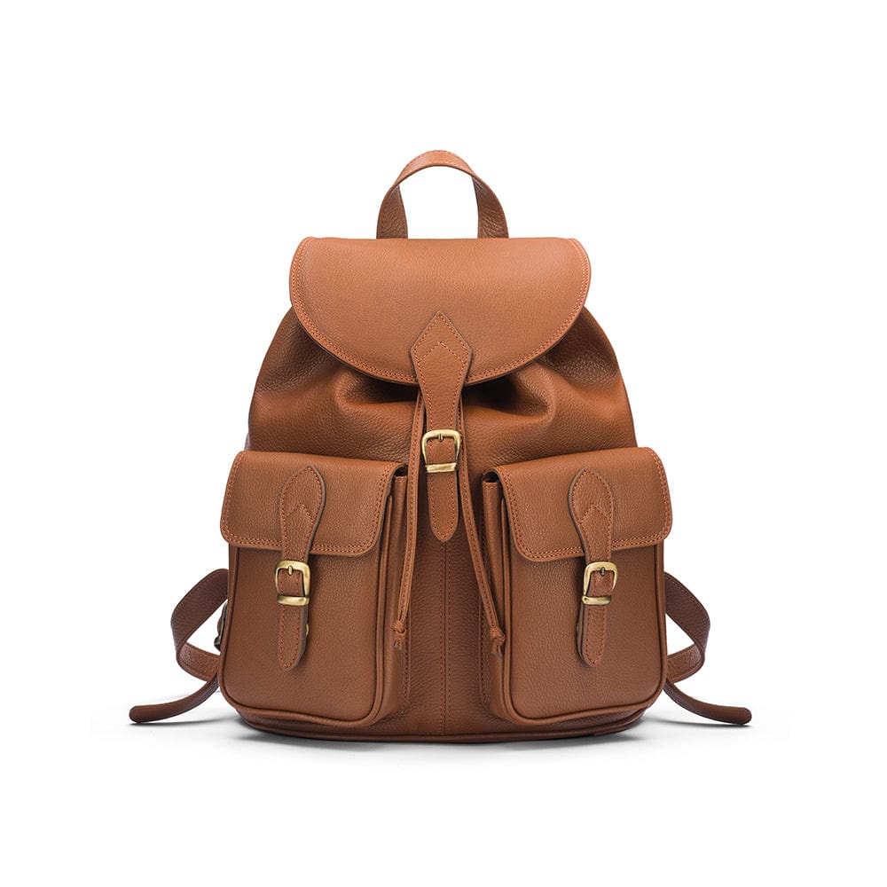 Large Leather Backpack, Tan | Backpacks | SageBrown