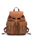 Large leather backpack, tan, front