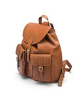 Large leather backpack, tan, side