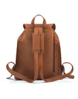 Large leather backpack, tan, back view