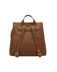 Leather 13" laptop backpack, tan, back view