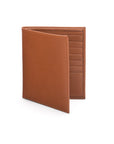 3/4 height leather wallet 14 CC, tan, front