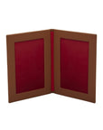 Double leather photo frame, tan, 6 x 4", inside