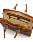 Leather 13" laptop bag, tan, interior