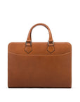 Leather 13" laptop bag, tan, front