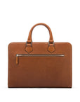 Leather 13" laptop bag, tan, back