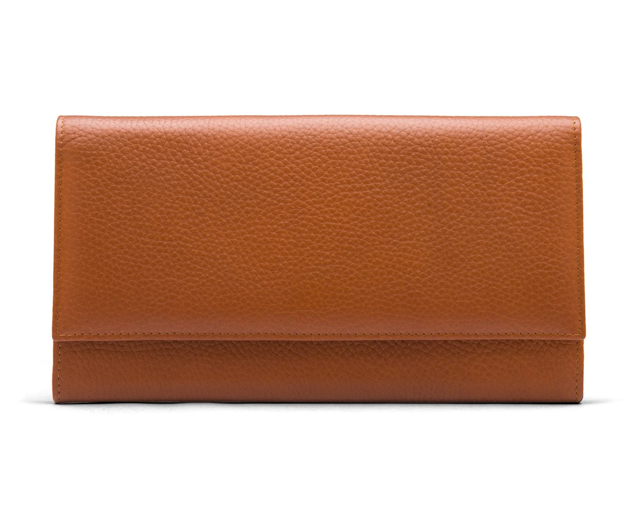 Luxury leather travel wallet, tan, front