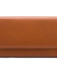 Luxury leather travel wallet, tan, front