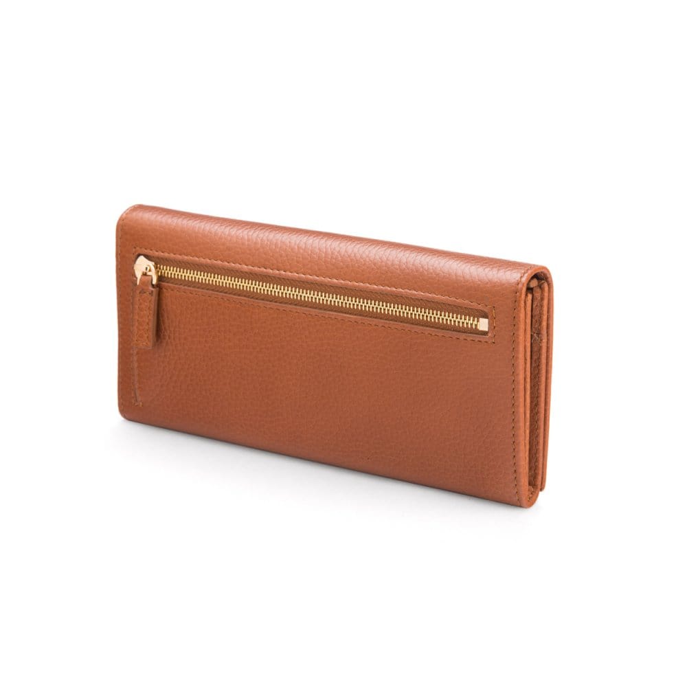 Leather Mayfair concertina purse, tan, back