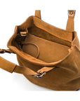 Megan Nubuck Hobo Handbag - Tan