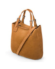 Megan Nubuck Hobo Handbag - Tan