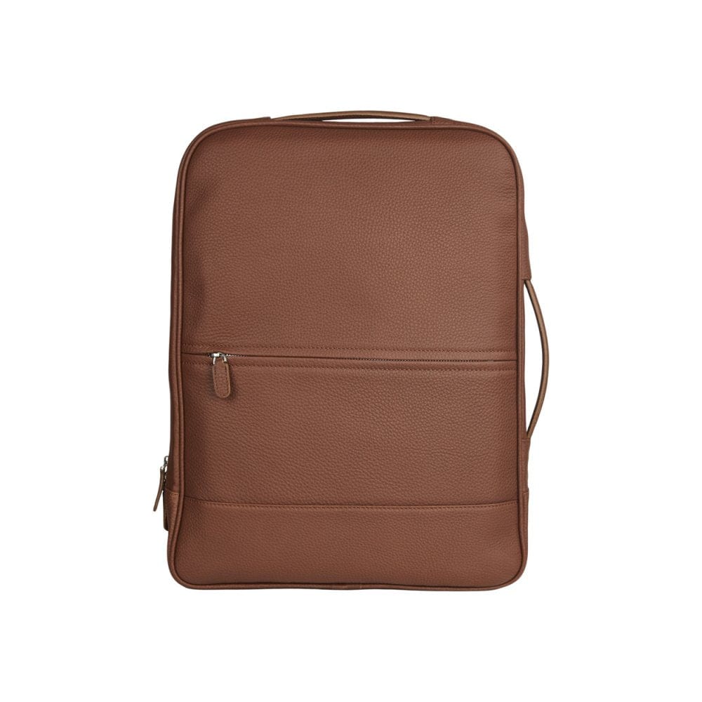 Tan Metropolitan Leather 15" Laptop Briefcase And Backpack