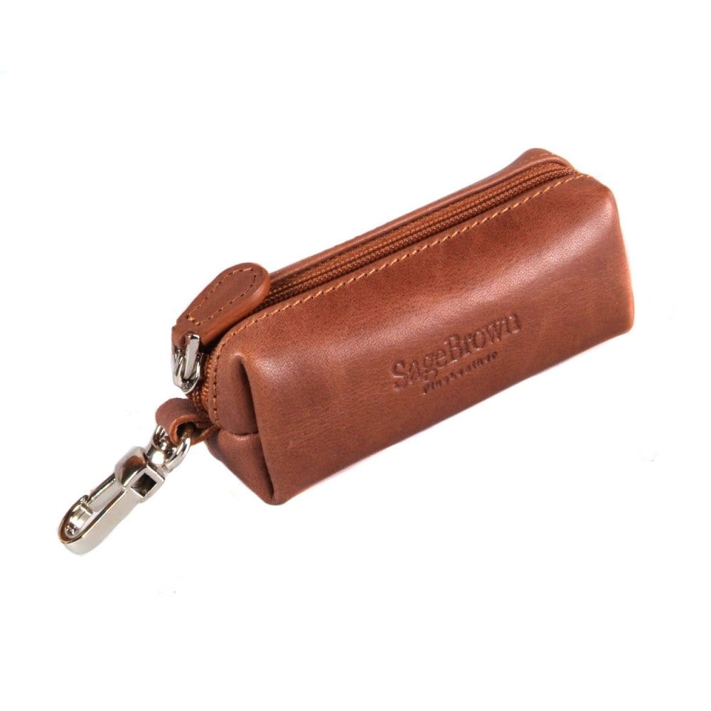 Tan Rectangular Leather Key Case