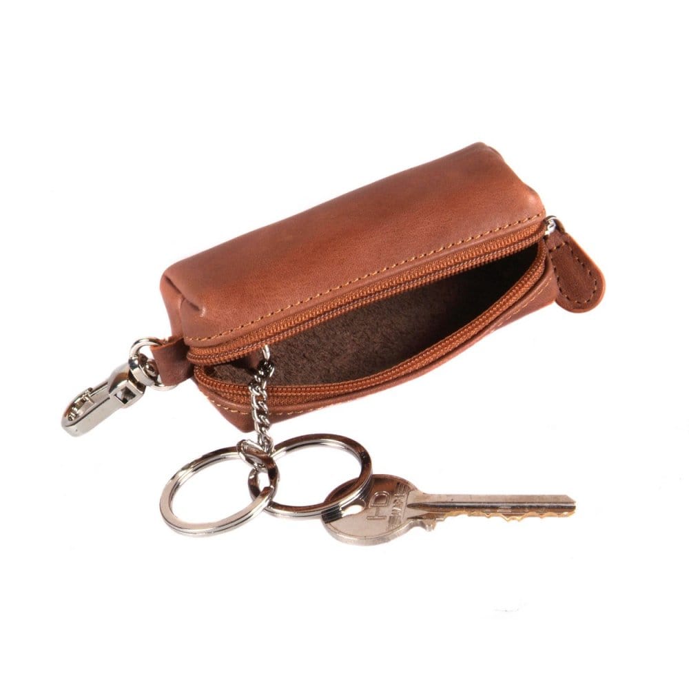 Tan Rectangular Leather Key Case