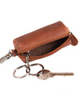 Tan Rectangular Leather Key Case