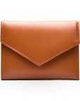 RFID blocking leather envelope purse, tan, front