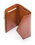 RFID blocking leather envelope purse, tan, interior