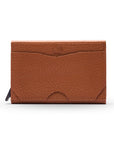 RFID pop-up credit card case, tan, front view