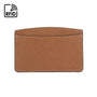 RFID Flat Leather Card Holder, tan saffiano, front view