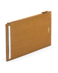 Leather travel document and currency case, tan, back