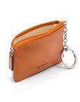 Small leather zip coin purse, tan, back