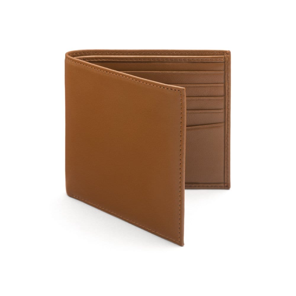 Soft leather RFID wallet, tan, front