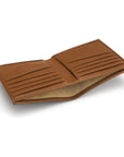 Soft leather RFID wallet, tan, inside