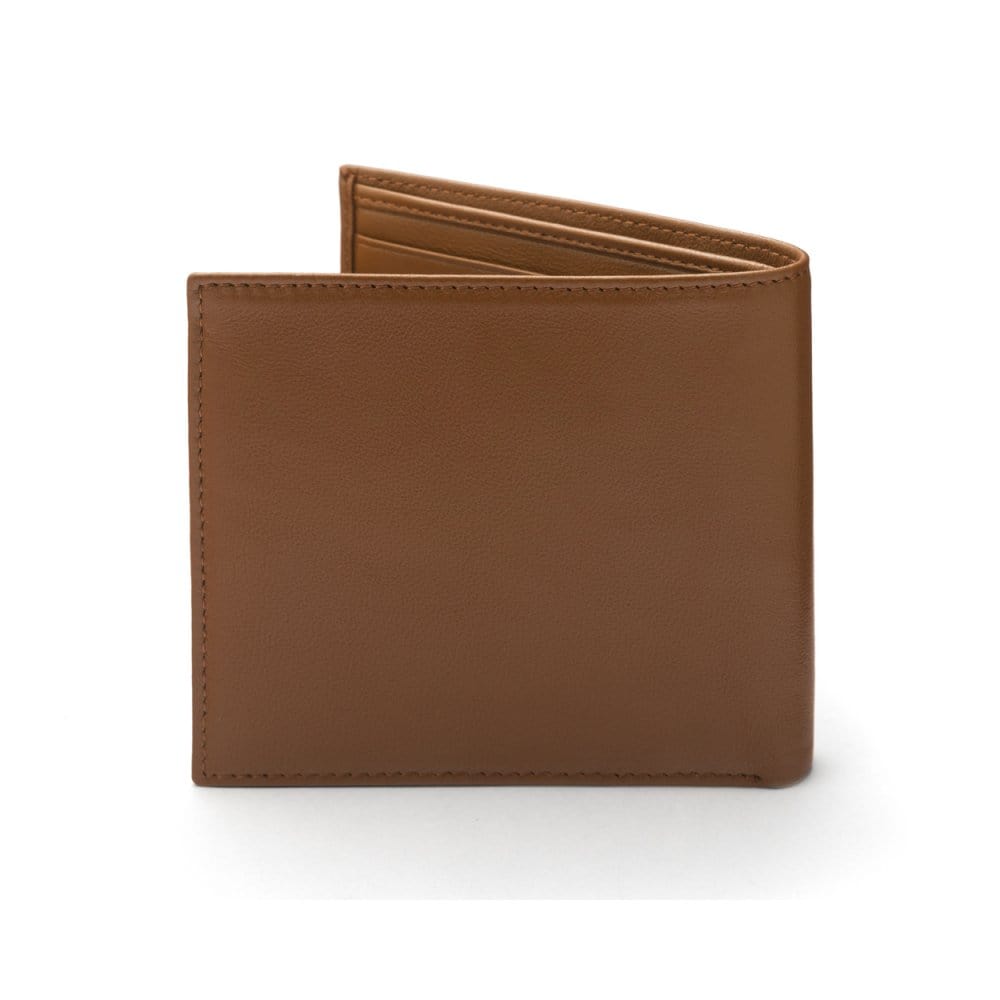 Soft leather RFID wallet, tan, back