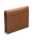 Leather compact billfold wallet 6CC, tan, back