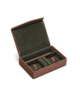 Luxury leather jewellery box, tan, inside