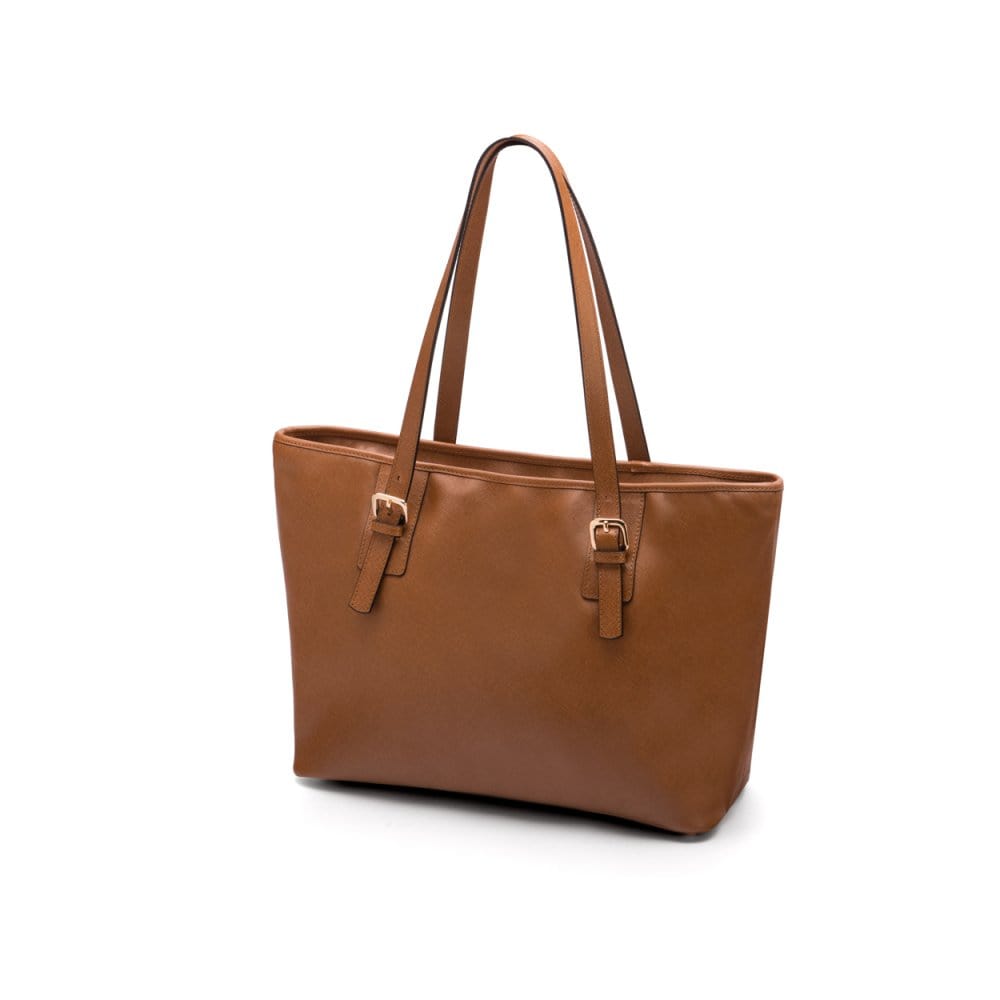 Women&#39;s leather 13&quot; laptop workbag, tan saffiano,