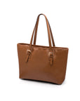 Women's leather 13" laptop workbag, tan saffiano,