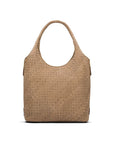 Large Woven Leather Bag - Taupe