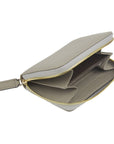 Small leather zip around coin purse, taupe, interior