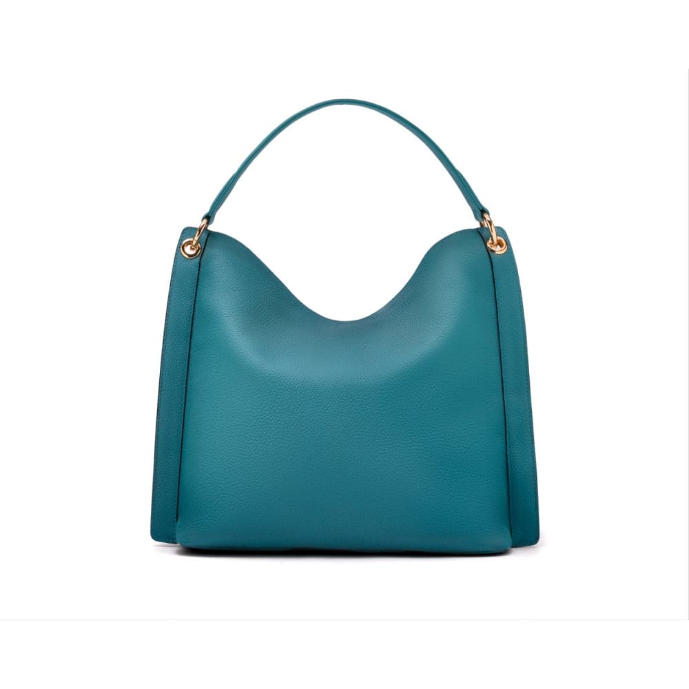 Carol Ann slouchy leather shoulder bag, turquoise, back