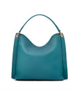 Carol Ann slouchy leather shoulder bag, turquoise, back