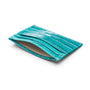 Leather credit card holder, turquoise croc. inside