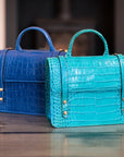 Mini top handle Harmony music bag, turquoise croc, lifestyle