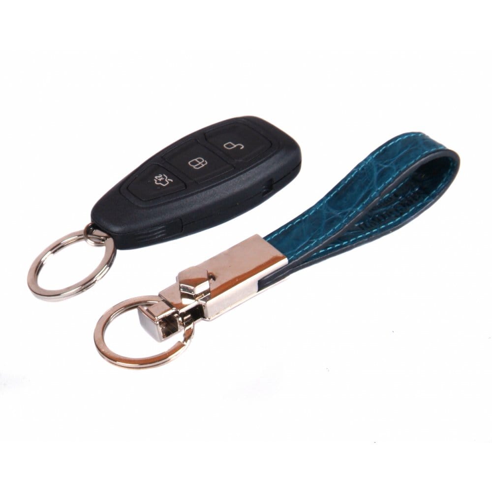 Turquoise Real Croc Detachable Key Ring