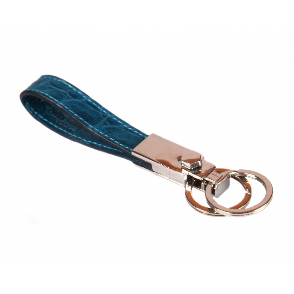 Turquoise Real Croc Detachable Key Ring