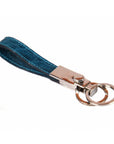 Turquoise Real Croc Detachable Key Ring