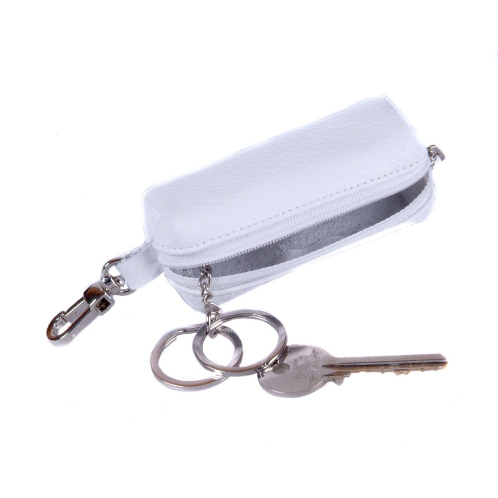 White Rectangular Leather Key Case