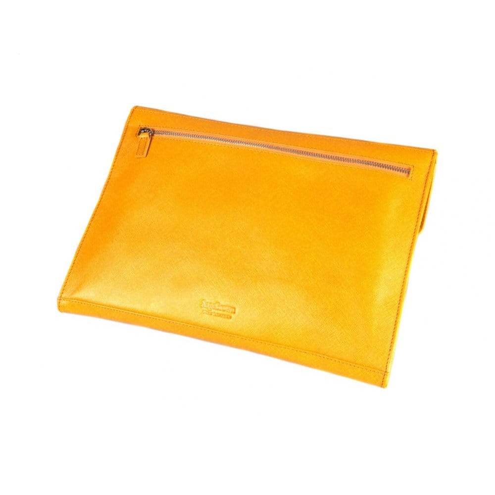 Yellow Saffiano Leather Envelope Folder