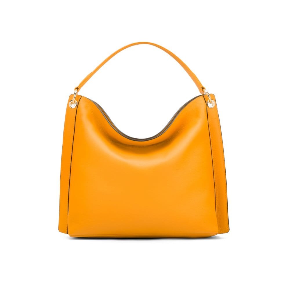 Carol Ann slouchy leather shoulder bag,yellow, front